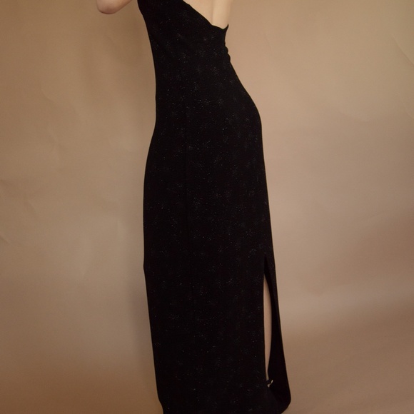 90s Starburst Glitter Halter Evening Gown - Picture 9 of 16